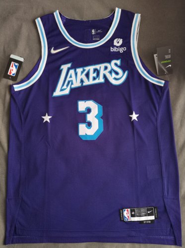 Los Angeles Lakers Anthony Davis 3 2022 City Edition Jersey Purple